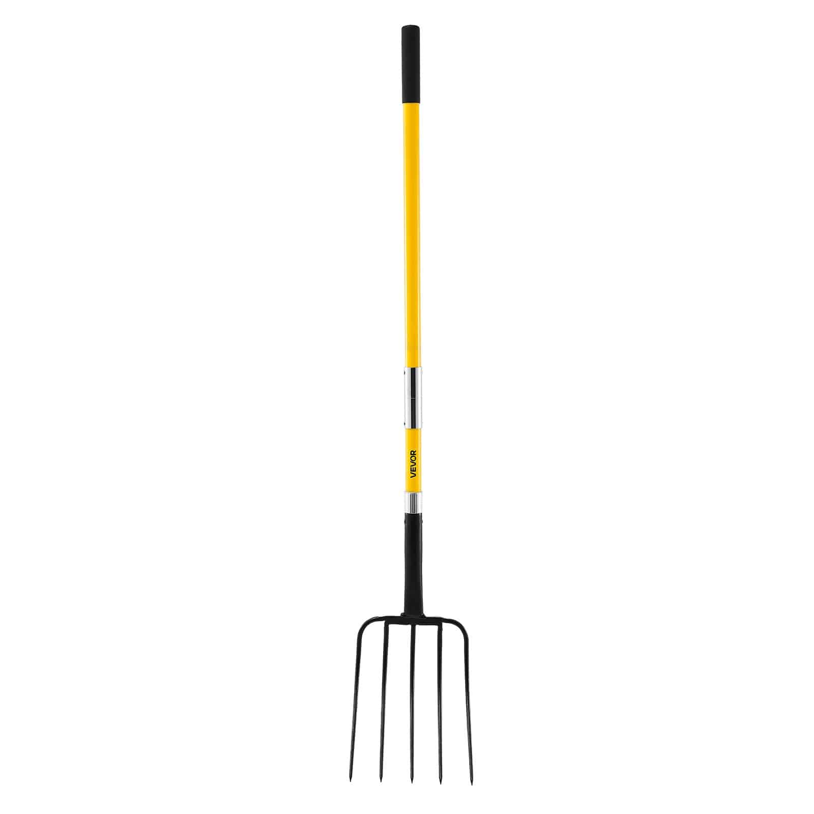 VEVOR 145 cm 5-Tine Garden Pitchfork with Fiberglass Handle, Heavy-Duty Fork for Hay, Compost, Potatoes, Aeration, Y Grip - Pilt 12