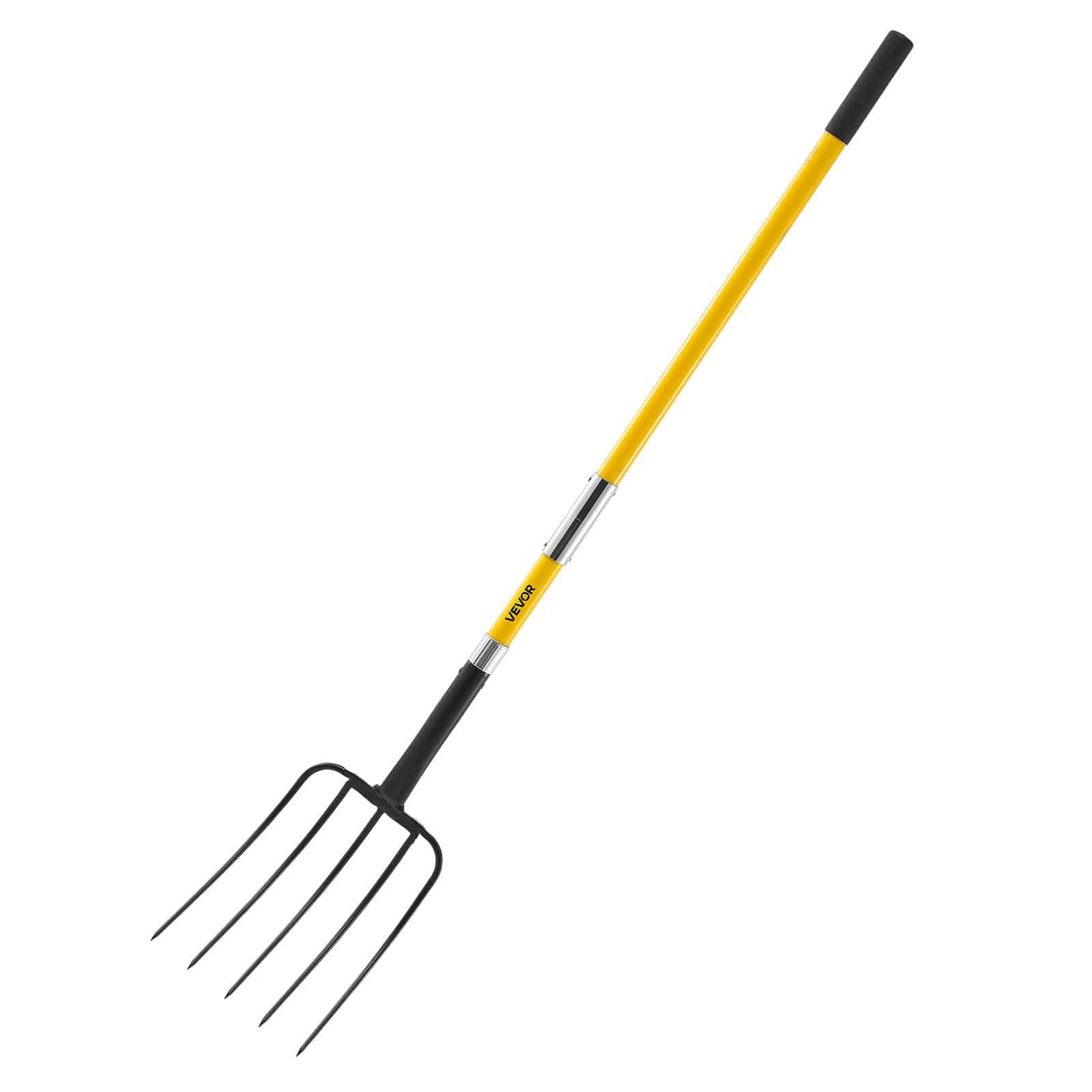 VEVOR 145 cm 5-Tine Garden Pitchfork with Fiberglass Handle, Heavy-Duty Fork for Hay, Compost, Potatoes, Aeration, Y Grip - Pilt 9