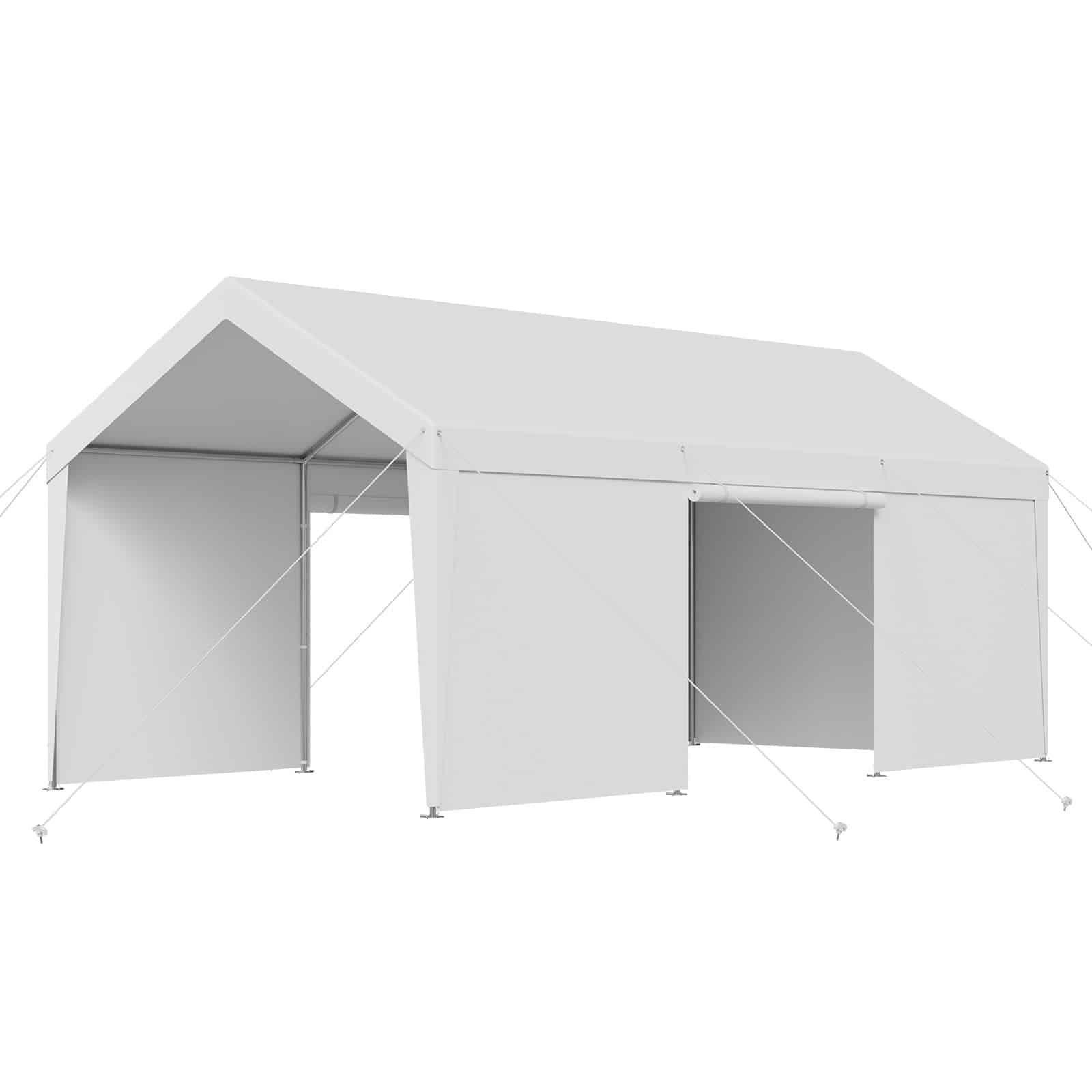 VEVOR 3x6 m Heavy Duty Carport with Removable Sidewalls & Zipper Door, UV & Water Resistant Outdoor Canopy for All Seasons - Pilt 12