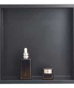 VEVOR 33x33x10.2 cm Black Stainless Steel Shower Niche, Waterproof Recessed Wall Shelf for Soap & Shampoo Storage