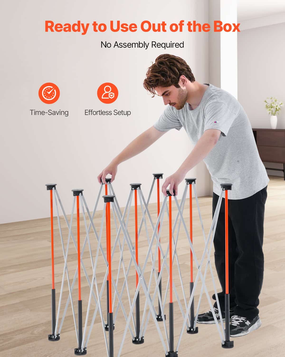 VEVOR Portable Folding Workstand 1264x1264mm, 1589kg Capacity, No Assembly, With Storage Bag, For Garage, Workshop, Outdoor — изображение 3