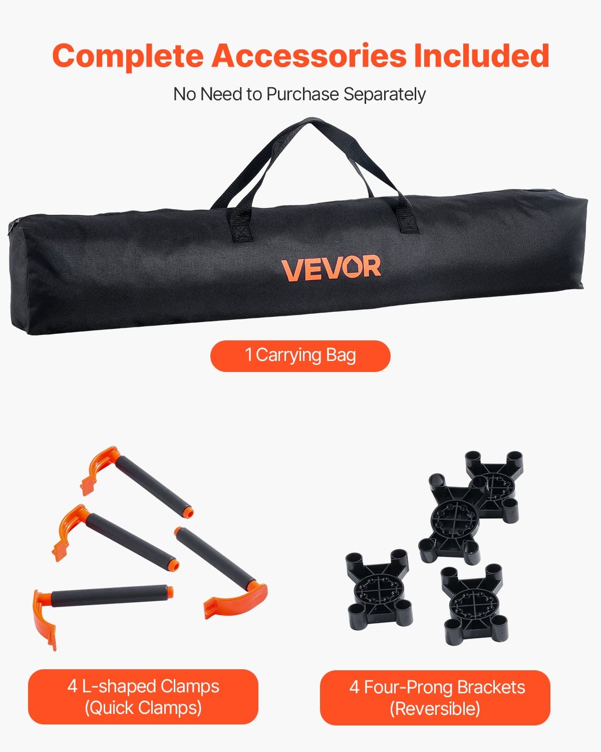 VEVOR Portable Folding Workstand 1264x1264mm, 1589kg Capacity, No Assembly, With Storage Bag, For Garage, Workshop, Outdoor — изображение 6