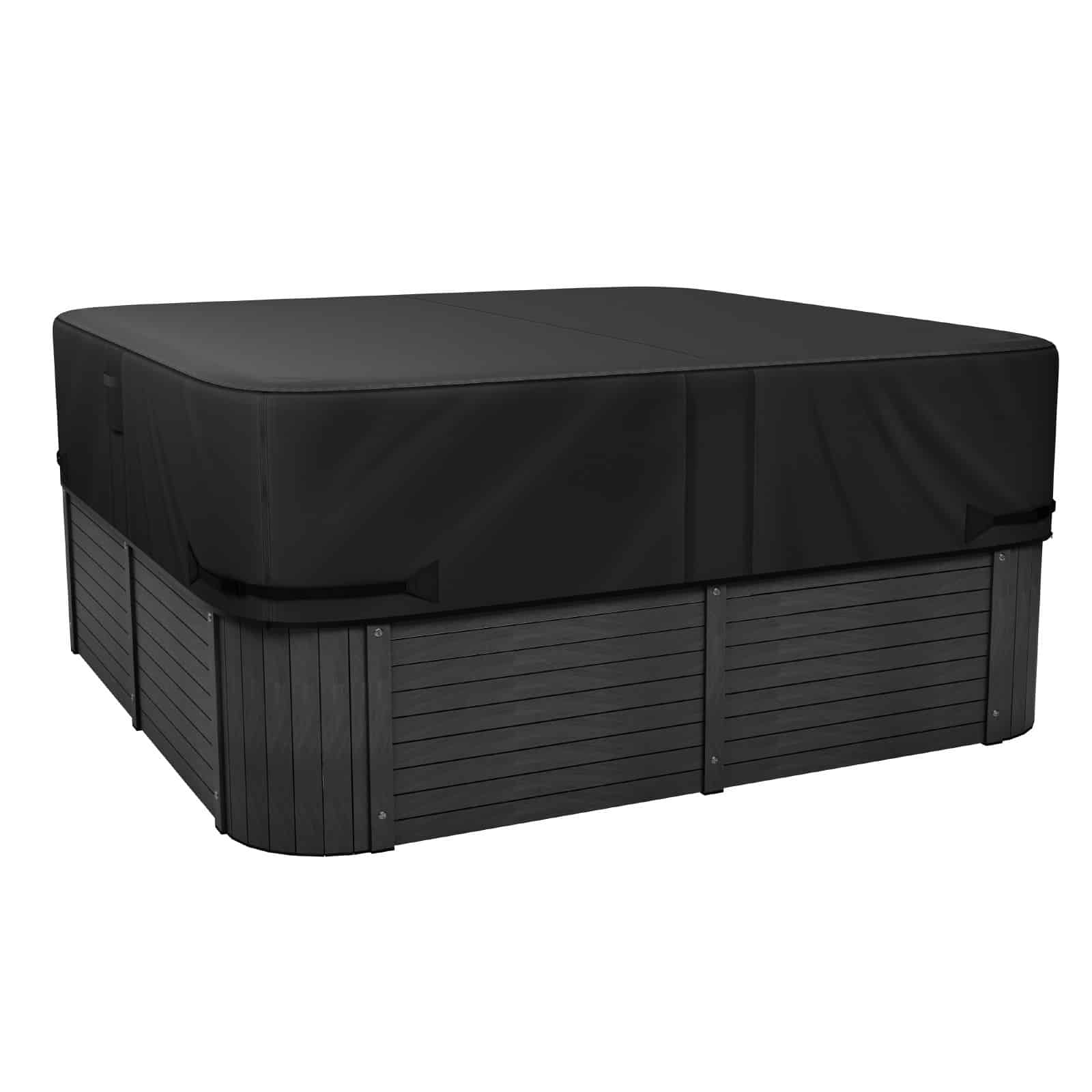 VEVOR 193x193x51cm Weatherproof Square Hot Tub Cover, Heavy-Duty 600D Oxford, Waterproof Spa Lid Protector, Black — изображение 10