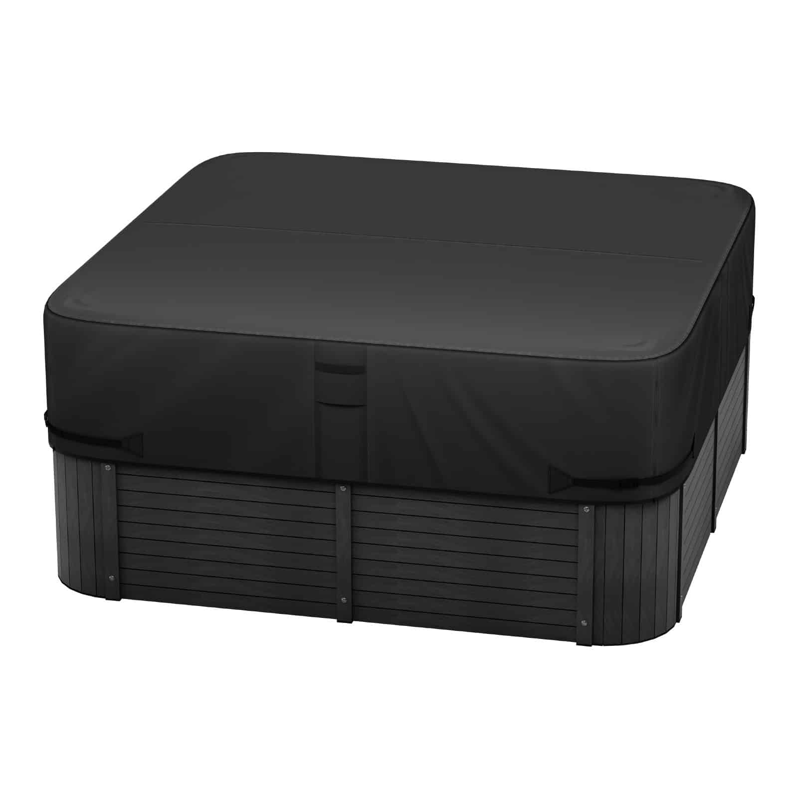 VEVOR 193x193x51cm Weatherproof Square Hot Tub Cover, Heavy-Duty 600D Oxford, Waterproof Spa Lid Protector, Black — изображение 11