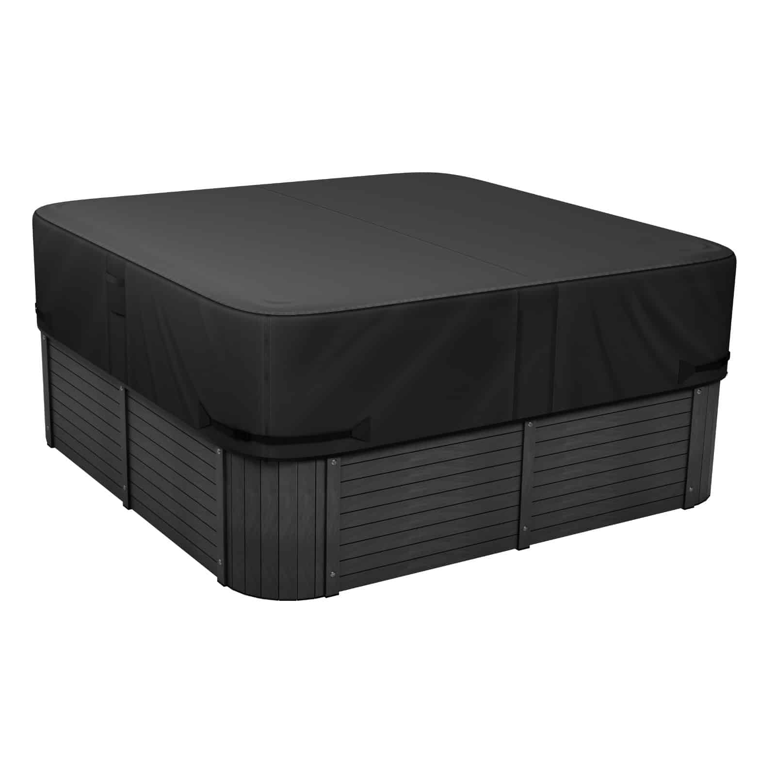 VEVOR 193x193x51cm Weatherproof Square Hot Tub Cover, Heavy-Duty 600D Oxford, Waterproof Spa Lid Protector, Black — изображение 12