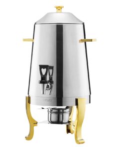 VEVOR 13L Stainless Steel Beverage Dispenser with Spigot & Alcohol Burner – Hot & Cold Drink Urn for Coffee, Tea, Juice, Water