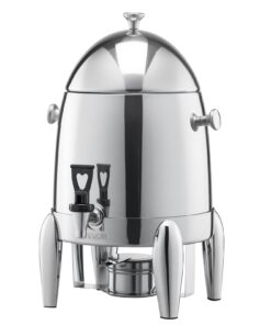 VEVOR 12L Stainless Steel Hot & Cold Beverage Dispenser with Burner & Ice Tube, No-Drip Spigot, for Restaurants & Events