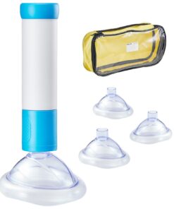 VEVOR Portable Anti-Choking Suction Device with 4 Mask Sizes & Storage Bag, Manual First Aid Airway Clear Tool for Home & Travel