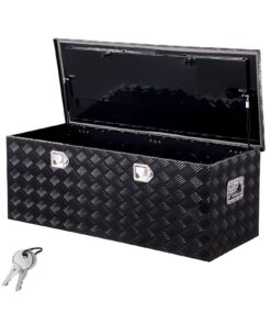 VEVOR 1219x495x445 мм Прочный Алюминиевый Ящик для Инструментов с Ручками и Замками, Водонепроницаемый, Черный