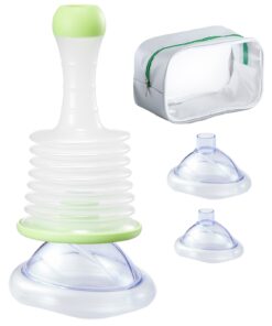 VEVOR Anti-Choking Device with Manual Suction Pump, 3 Masks & Storage Bag, Portable First Aid Airway Cleaner for Home & Travel