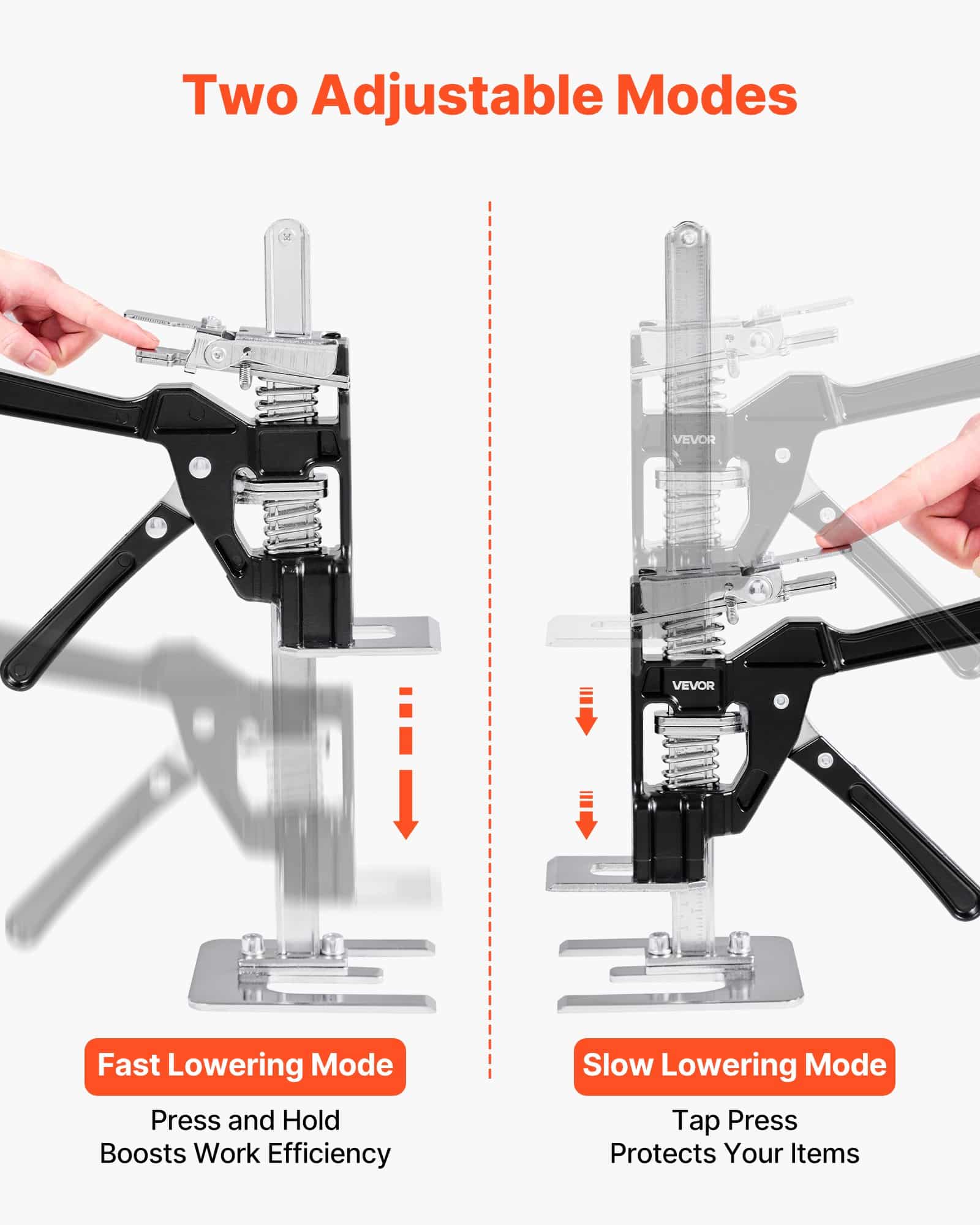 VEVOR 2 PCS Labor Saving Arm Jack, 200 kg Load, 235 mm Lift, Metal Hand Tool with Magnetic Level, for Doors, Furniture, Woodwork - Pilt 4
