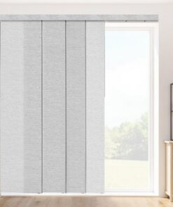 Жалюзи для гусениц VEVOR, регулируемые 116 серых панелей шириной 218 см, с отделкой высотой до 243 см, для раздвижных дверей и разделителей комнат