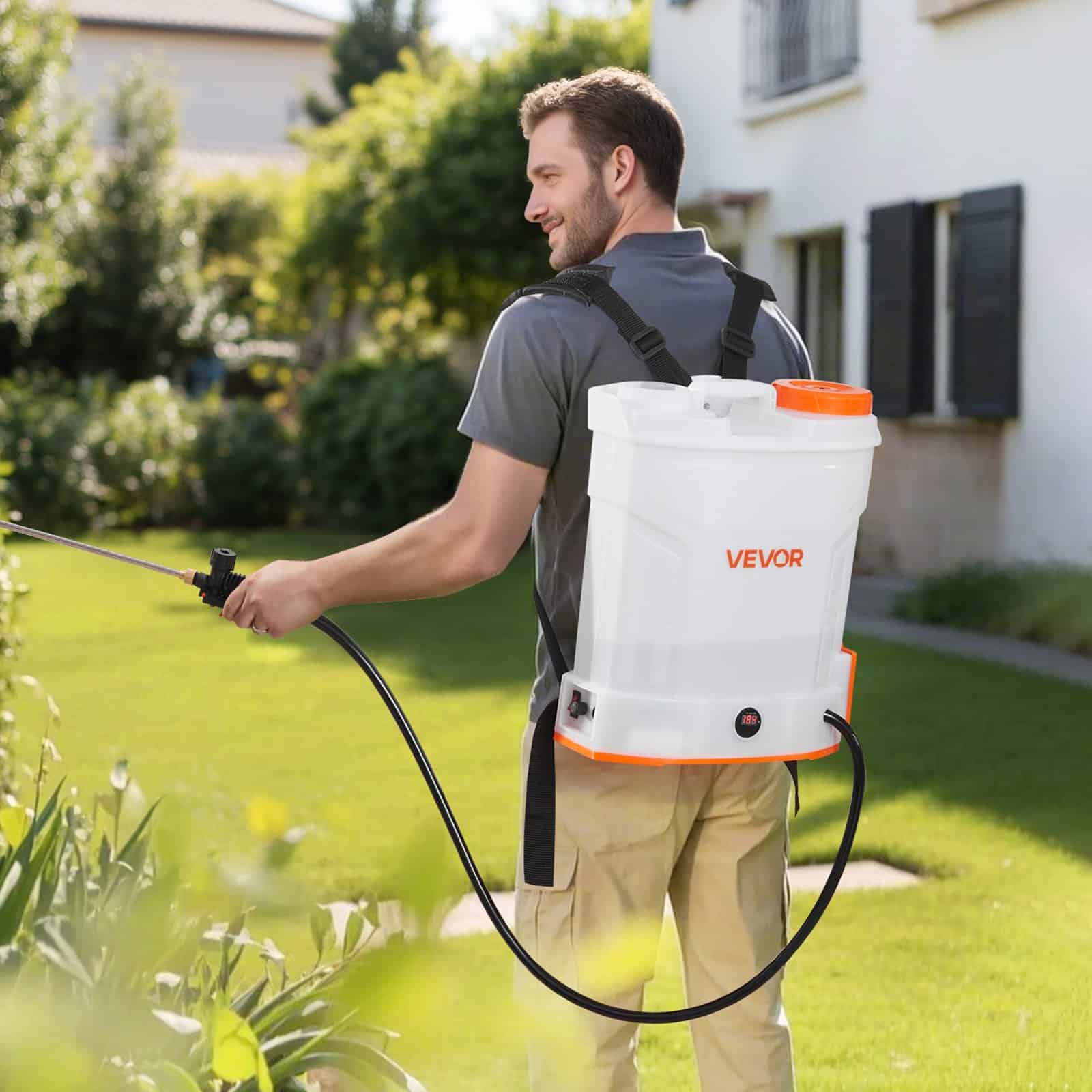 VEVOR 12L Electric Backpack Sprayer with Battery, 0–6.2 Bar Pressure, 5 Nozzles, 2 Wands, 2h Runtime, for Garden & Lawn - Pilt 8