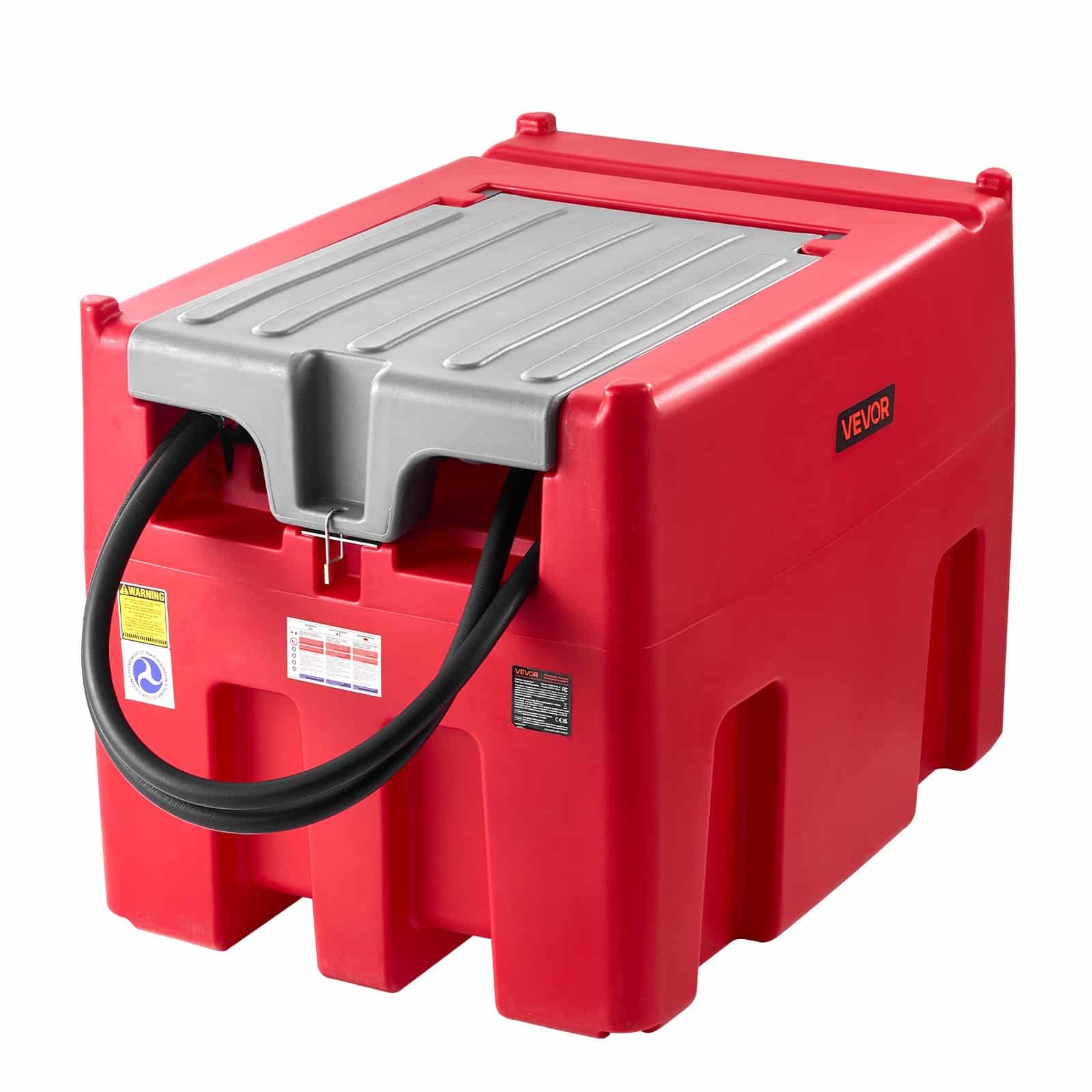 VEVOR 440L Portable Fuel Transfer Tank, 12V Pump, 10 GPM, Auto Nozzle, Hose, Red Diesel & Gasoline Tank for Vehicles & Equipment - Pilt 11