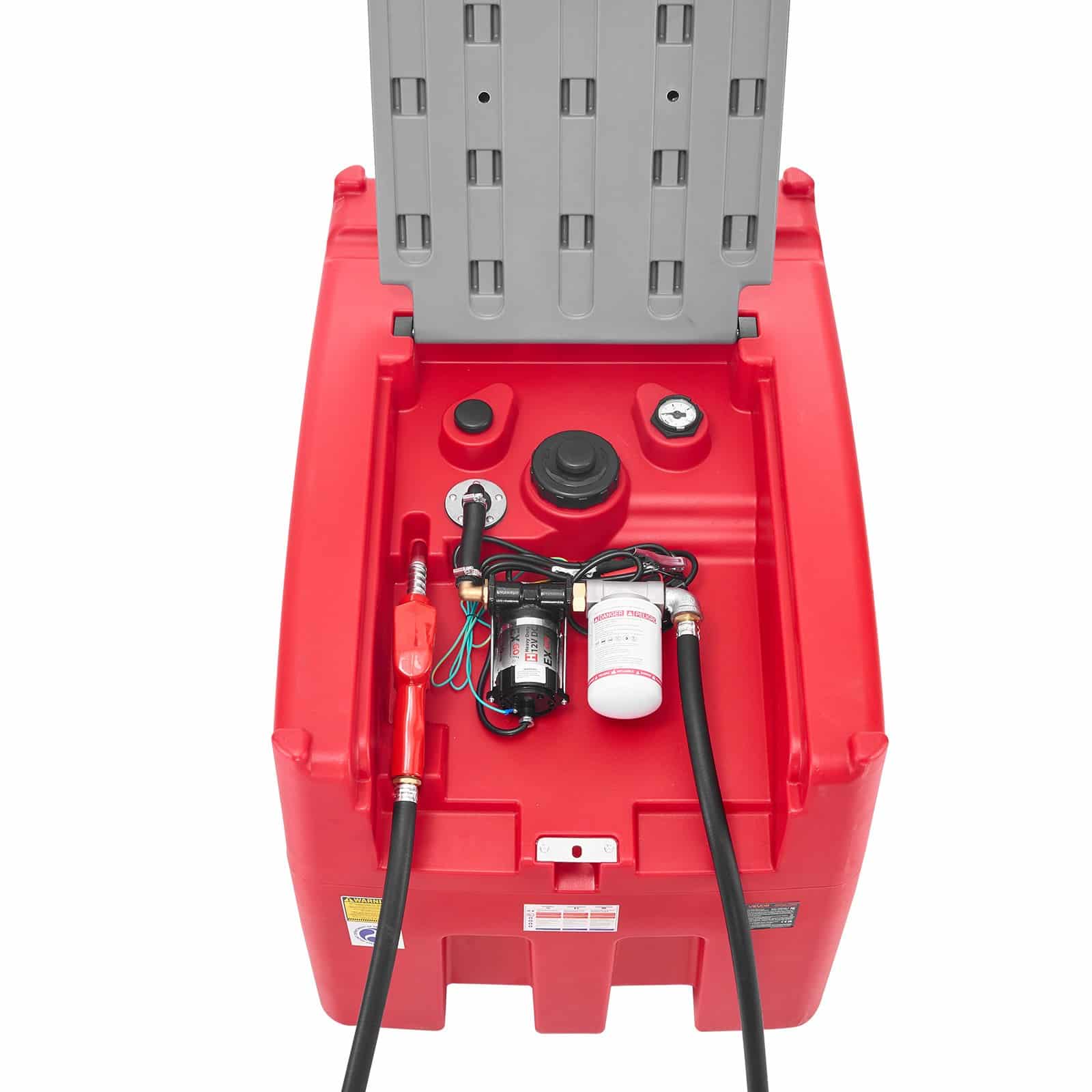 VEVOR 440L Portable Fuel Transfer Tank, 12V Pump, 10 GPM, Auto Nozzle, Hose, Red Diesel & Gasoline Tank for Vehicles & Equipment - Pilt 12