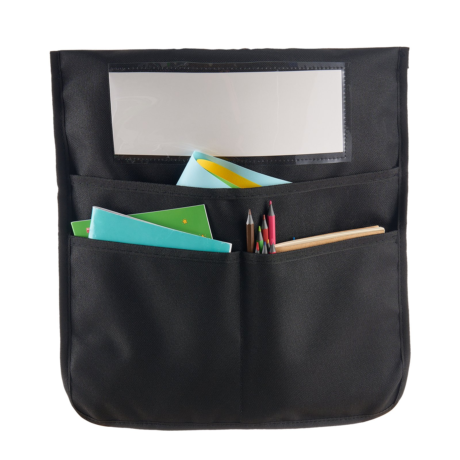 VEVOR 12-Pack Chair Pockets for Classroom, Black 43x48cm Organizer with Name Tag for Grades 6-12, Durable Oxford Fabric — изображение 12