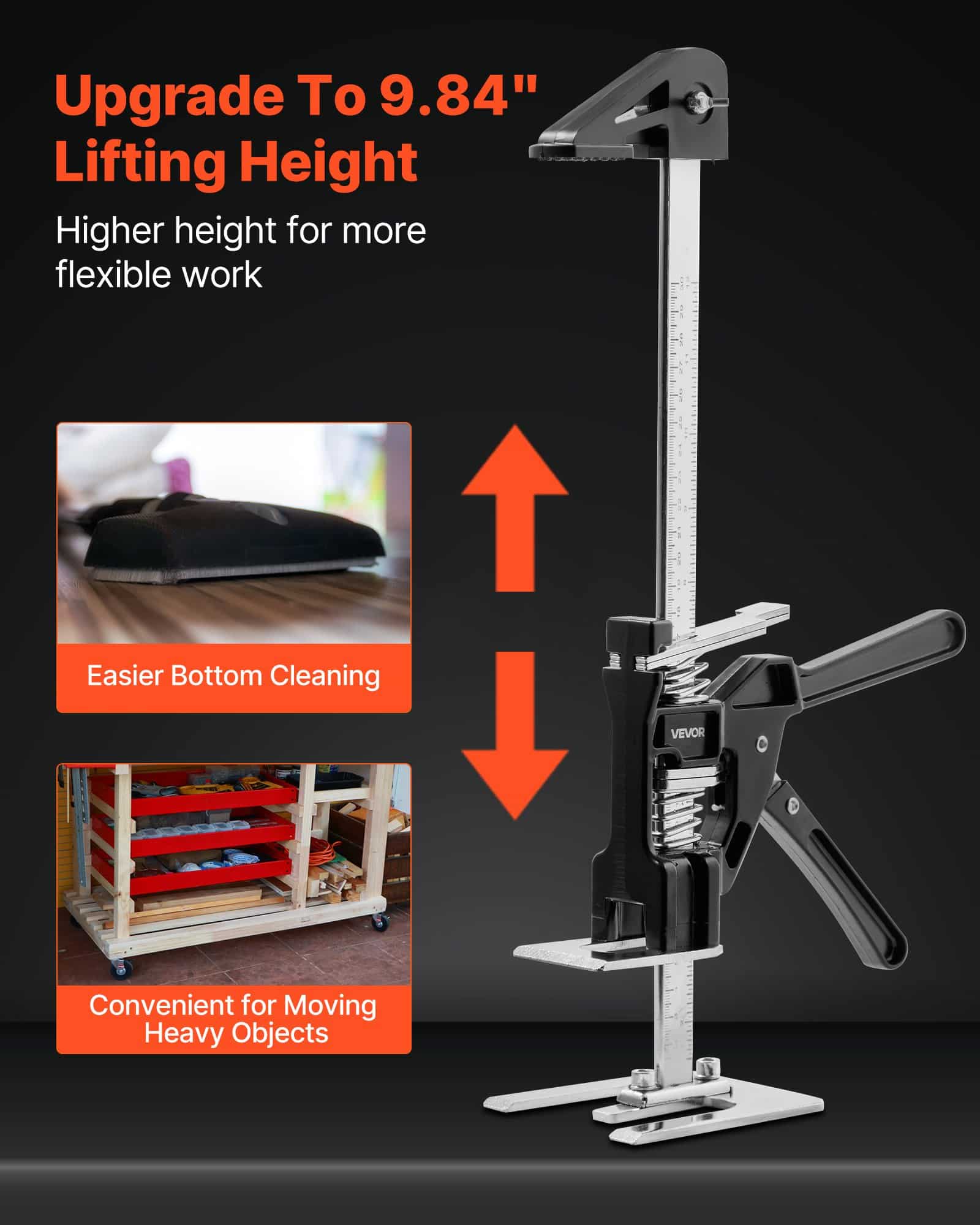 VEVOR Arm Jack 2 PCS, 150 kg Capacity, 250 mm Lift, Metal Hand Lifter with Magnetic Level for Doors, Windows, Furniture — изображение 2