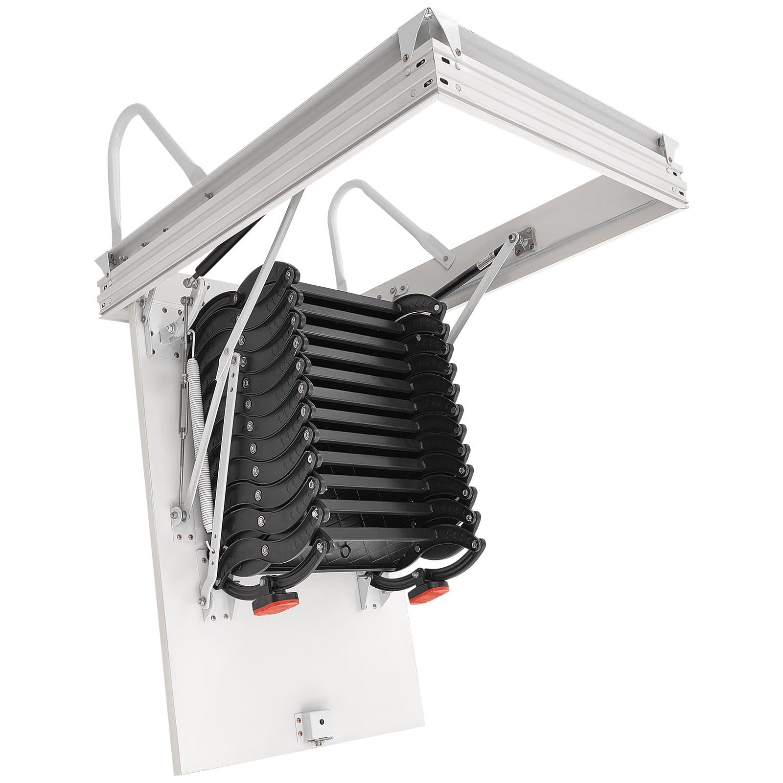 VEVOR Retractable Attic Ladder, Alloy Steel, 299.4kg Load, Fits 2.6–2.86m Ceiling, 100x70cm Opening, Hydraulic Support - Зображення 12