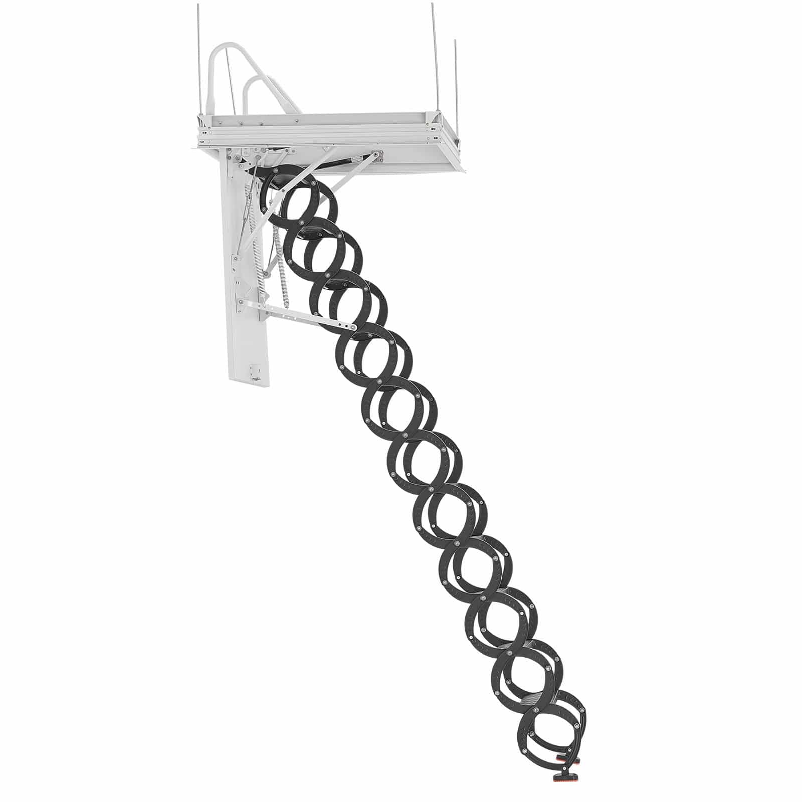 VEVOR Retractable Attic Ladder, Alloy Steel, 299.4kg Load, Fits 2.6–2.86m Ceiling, 100x70cm Opening, Hydraulic Support - Зображення 9
