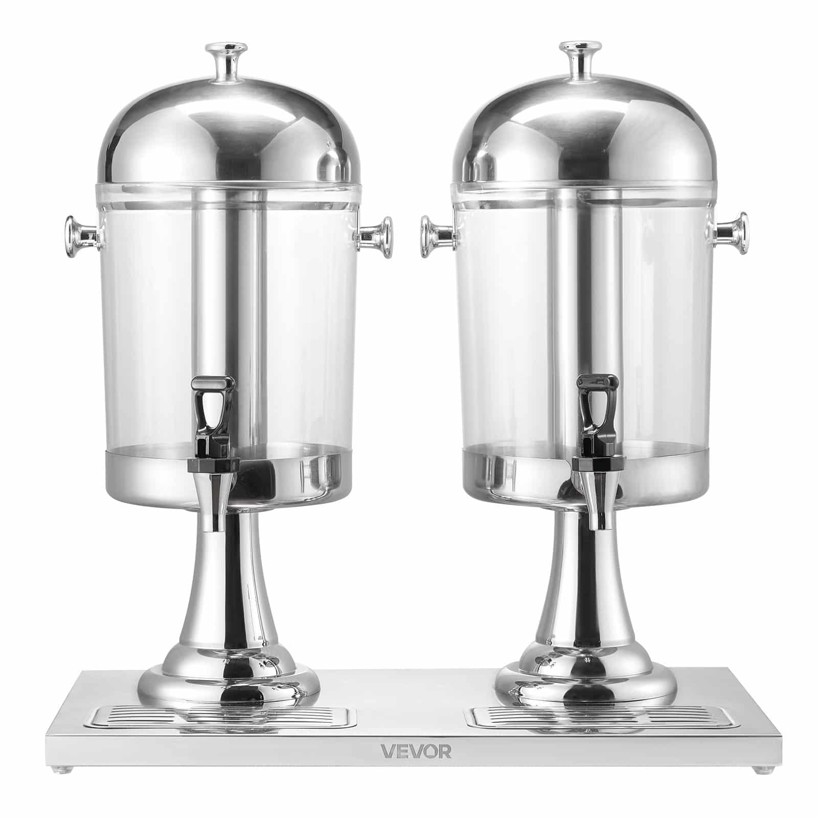 VEVOR 2 x 8L Beverage Dispenser with Spigot & Ice Chamber, Stainless Steel & Plastic Juice Dispenser for Parties & Events - Image 9