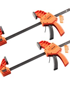 VEVOR Одноручные струбцины 30,5 см, 2 шт., нагрузка 154 кг, F-быстрозажим/распорка для дерева/металла, оранжевый/черный