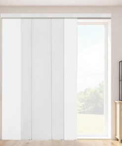 Регулируемые жалюзи для дорожек VEVOR, 116 (ширина 218 см), высота до 243 см, белые вертикальные жалюзи для дверей и делителей помещений