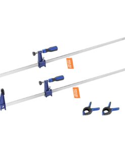VEVOR 2-Pack Bar Clamps 91.4cm Opening, F-Clamps with 272kg Load Limit, 63.5mm Depth, Cast Iron & Carbon Steel for Woodworking
