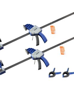 VEVOR 2-Pack 61 cm Quick-Grip Bar Clamps & Spreaders, 154 kg Load, Carbon Steel & Plastic, for Wood & Metal Work, Blue/Black