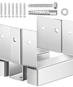 VEVOR 10-Pack 90x90mm Оцинковані сталеві основи стовпів з 25 мм Відставання для 90 мм дерев'яні стовпи, а також бетонні анкери для пергол і патіо