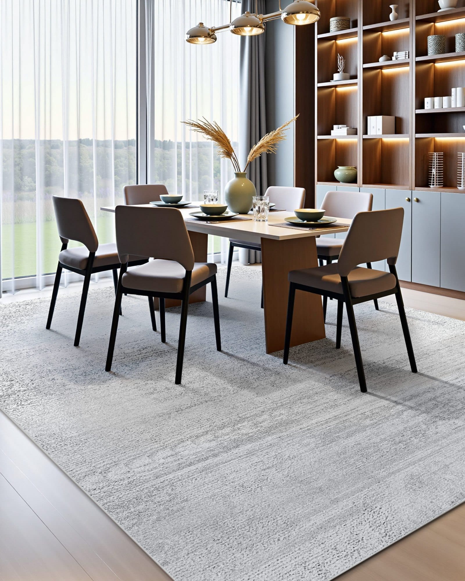 VEVOR 305x427 cm Large Washable Area Rug – Non-Slip, Tear-Resistant Soft Carpet for Living Room, Bedroom, Office – Gray — изображение 5