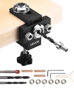 VEVOR комплект для сверления шкантов с самовыравниванием, сверла 6.4/7.9/15 мм, алюминиевый инструмент для деревообработки