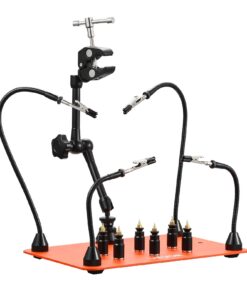 VEVOR Magnetic Soldering Station with 4 Flexible Arms, 6 PCB Holders & 360° Hot Air Gun Mount – Heavy-Duty Third Hand Tool
