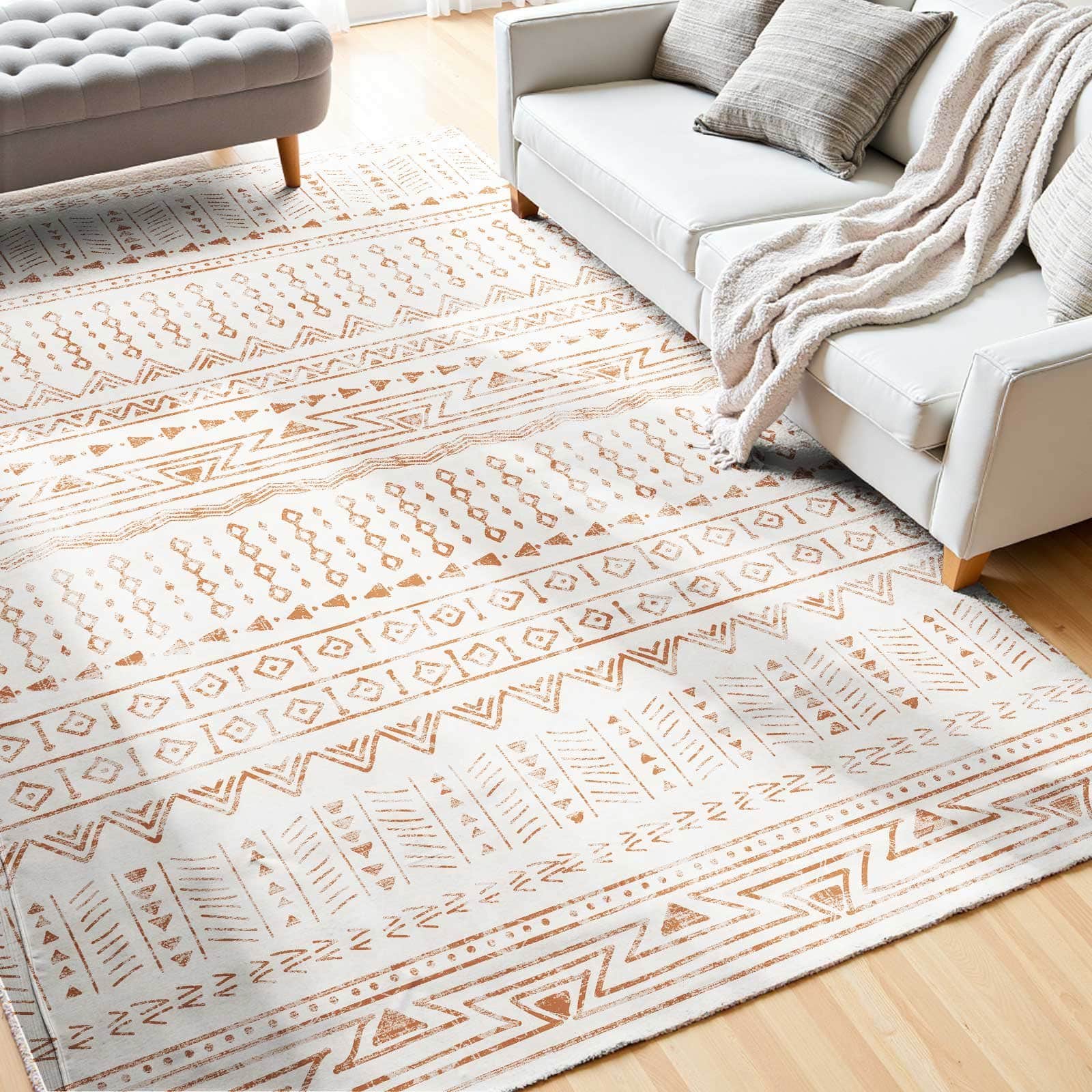 VEVOR 180x270 cm pestav beež vaip, libisemiskindel, rebenemiskindel, pehme vaip elutuppa, magamistuppa, lastetuppa, kontorisse