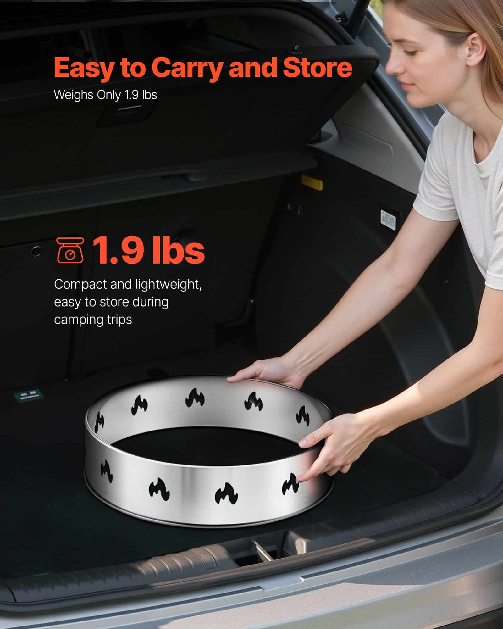 VEVOR Stainless Steel Fire Pit Stand for Solo Stove Bonfire 49.5 cm – Rust-Resistant, Portable Outdoor Fireplace Support — attēls 5