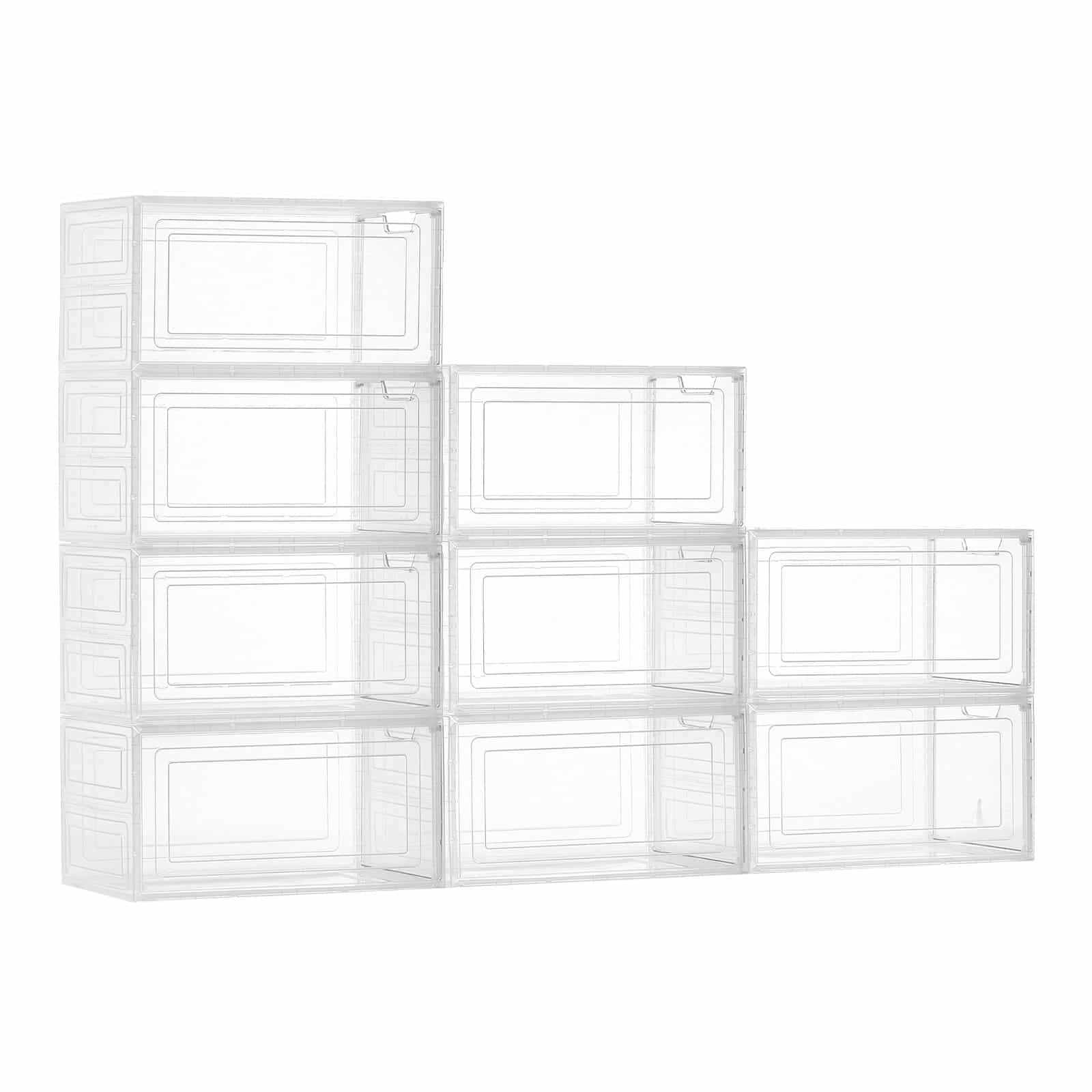 VEVOR 9 tk läbipaistvad virnastatavad jalanõude karbid magnetuksega, sobib kuni EU suurus 47, plastist korraldaja