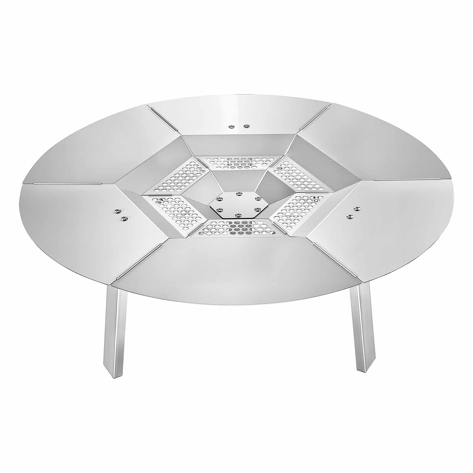 теплоотражатель из нержавеющей стали VEVOR 635 мм для одиночной печи Юкон, костров и кочегарных ям, съемная крышка, сталь 304