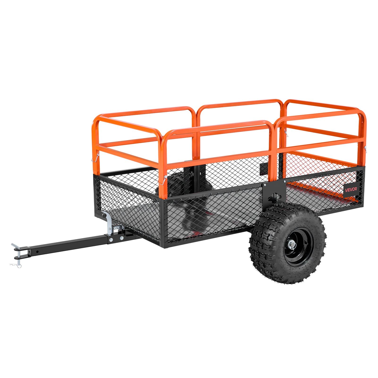 VEVOR Steel Garden Utility Trailer 28 Cu Ft (800kg) Tow Behind for ATV/UTV, Lawn Tractor, Dump Trailer with Removable Panel