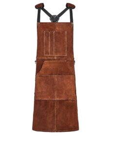 VEVOR Heavy-Duty Cowhide Leather Welding Apron, Flame & Heat Resistant, 610x914 mm, 6 Tool Pockets, Adjustable Straps