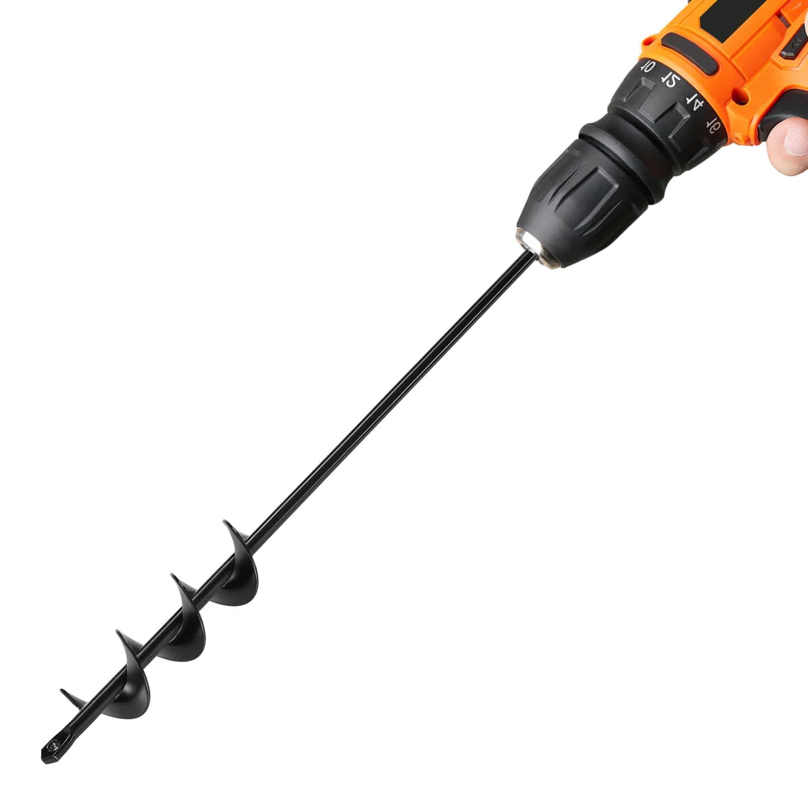 VEVOR 40x420 mm Spiral Auger Drill Bit for Planting, 3/8" Hex Shank, Heavy-Duty Garden Tool for Bulbs, Fence Posts, Digging Holes