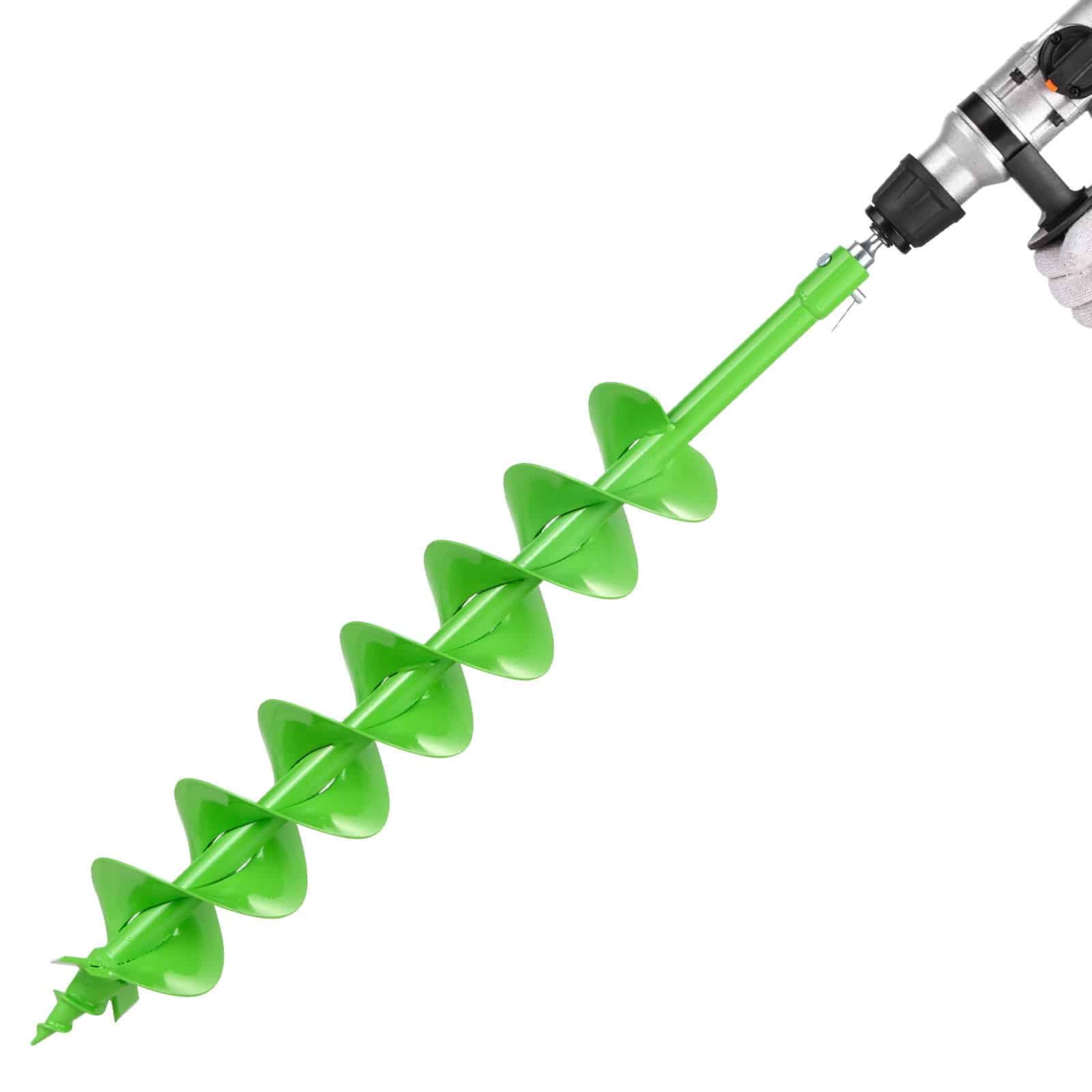 VEVOR spiralinis sodinimo grąžtas 150x800mm, tvirtas sodo įrankis svogūnėliams, skylių gręžimui, tinka 20mm grąžtams