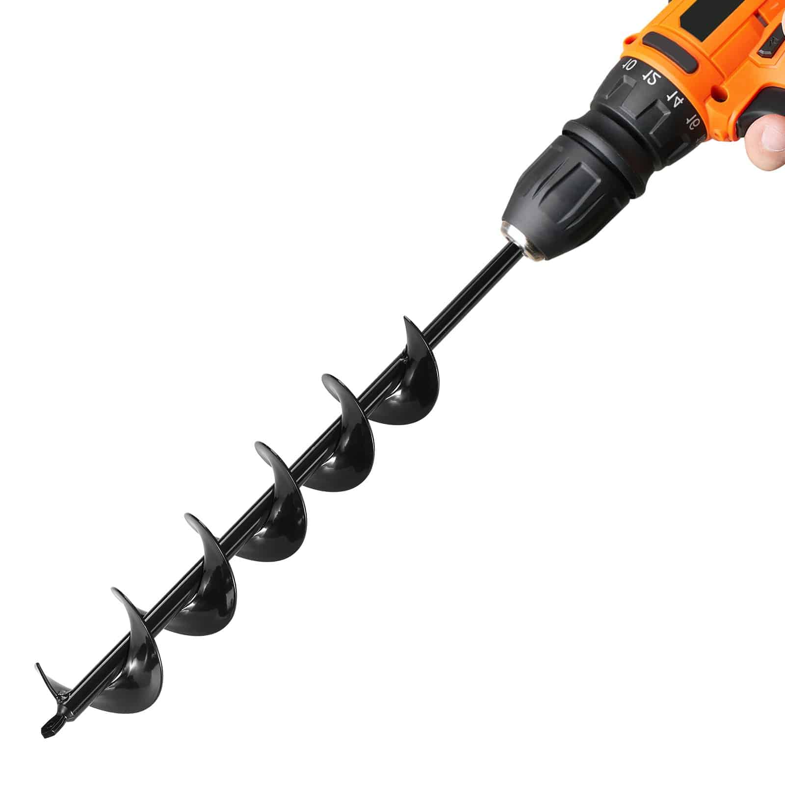 VEVOR 80x600 mm Spiral Auger Drill Bit for Planting, Heavy-Duty Garden Hole Digger for Bulbs, Fence Posts, 3/8" Hex Shank