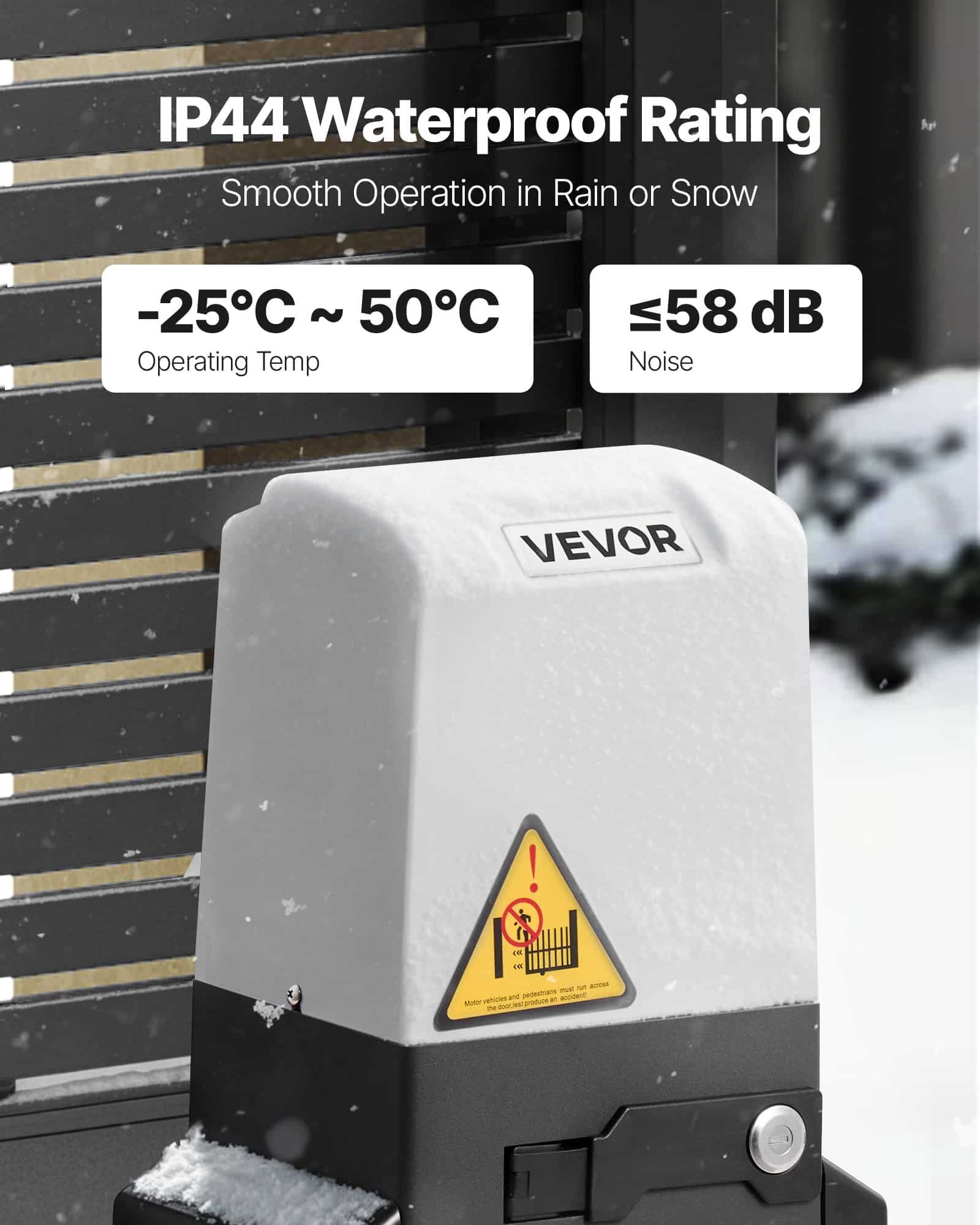 VEVOR 550W Electric Sliding Gate Opener for 25m/1500kg Gates with Infrared Sensor, 2 Remotes & Nylon Gear Rack - Image 5