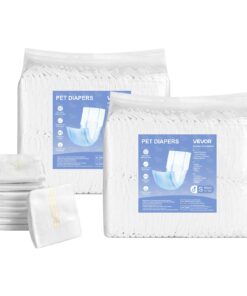 VEVOR одноразовые подгузники для кобелей, размер S, 96 шт., защита от протечек, с индикатором влаги, талия 30–48 см