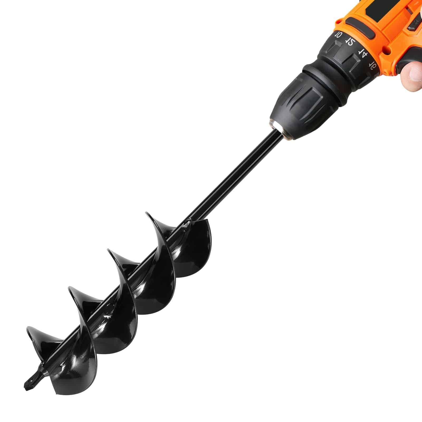 VEVOR Spiral Auger Drill Bit 80x410 mm for Planting & Digging, Fits 3/8" Hex Drill, Heavy-Duty Garden Tool for Soil & Fence Holes