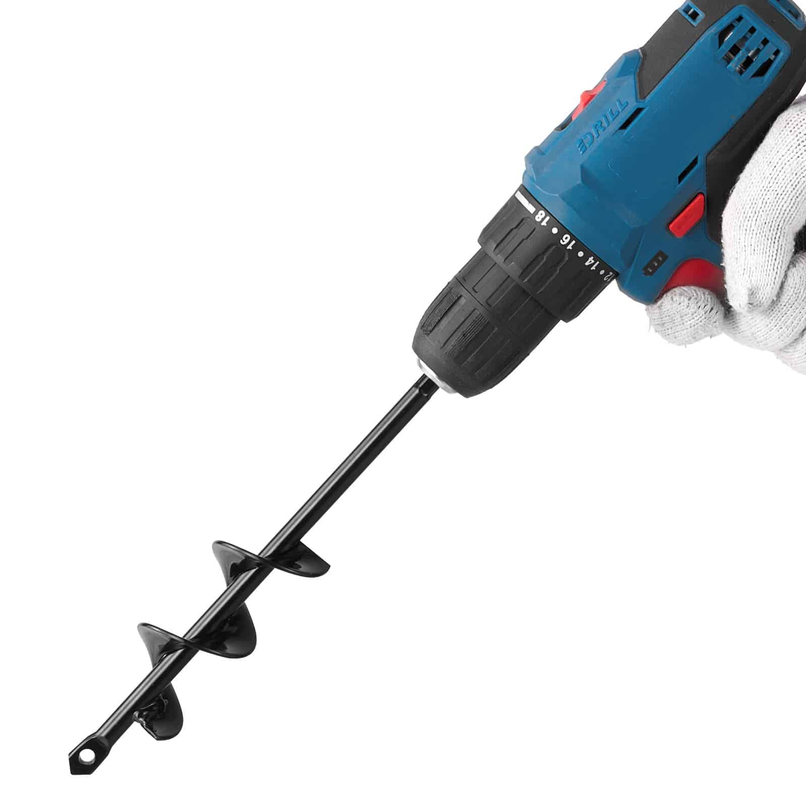 VEVOR 40x220 mm Spiral Auger Drill Bit for Planting, 3/8" Hex Shank, Heavy-Duty Garden Tool for Bulbs, Fence & Post Holes