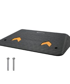 VEVOR Rubber Threshold Ramp 8.9 cm Rise, 1 Cable Channel, Non-Slip Surface, 15000 kg Load for Wheelchair & Scooter Access