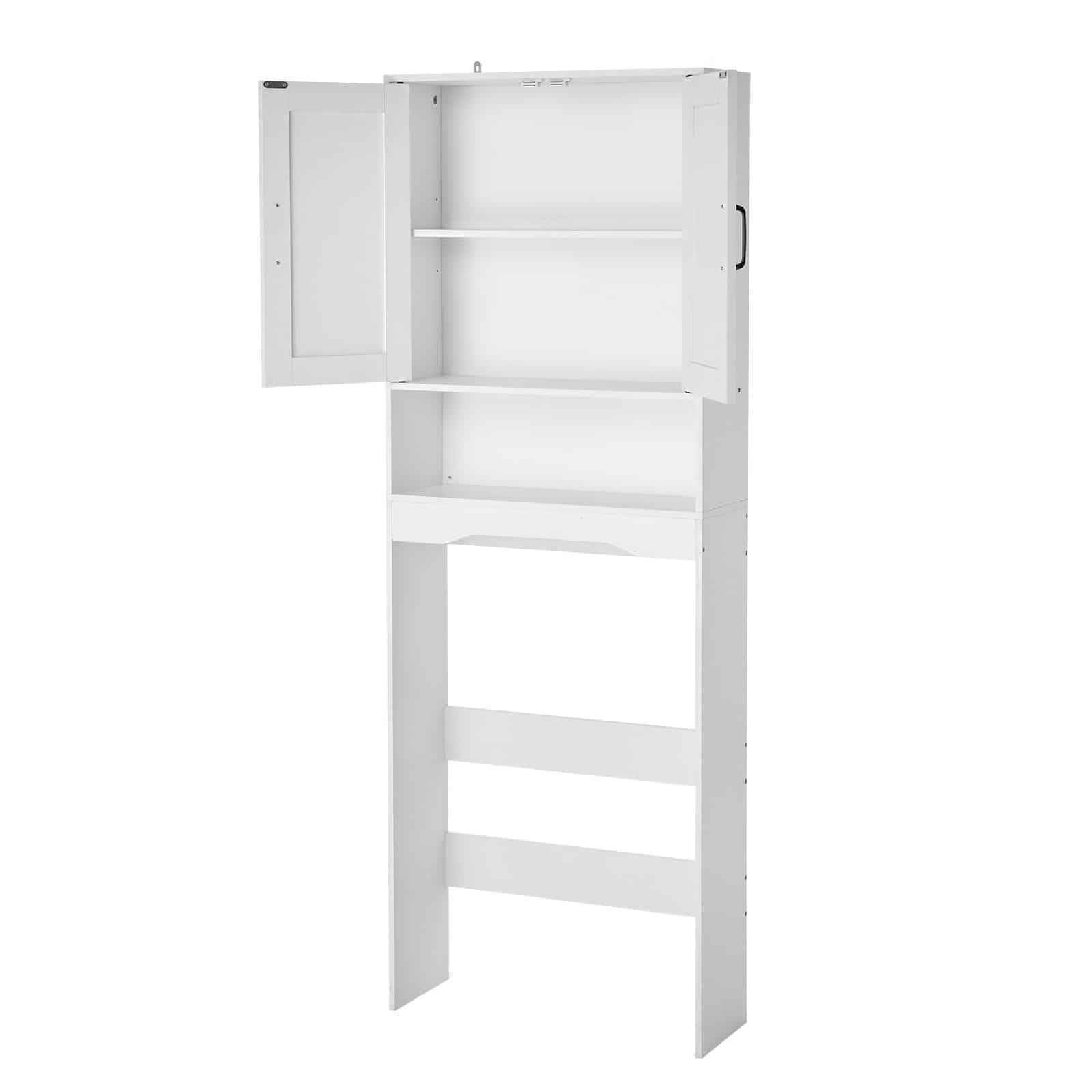 VEVOR Over-The-Toilet Storage Cabinet, 165.1 cm Tall White Bathroom Organizer with Double Doors & Adjustable Shelf - Pilt 11