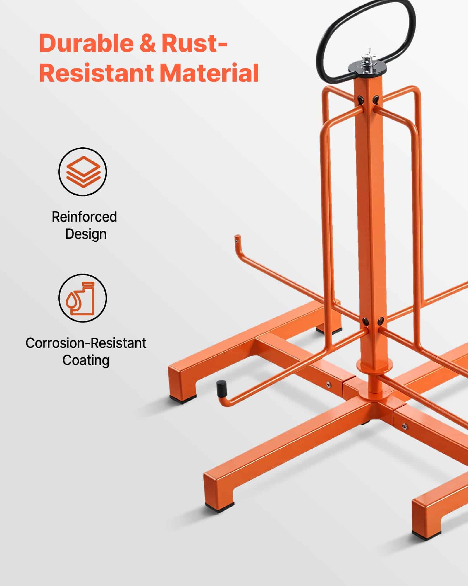 VEVOR Portable Wire Cable Dispenser Rack with Swivel Eyelet, Floor/Wall ...