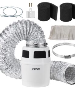 VEVOR 3-in-1 Indoor Dryer Vent Kit with Water Tank & 1.52 m Hose, Air Filter System for Electric Dryers, Apartments, RVs