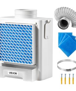 VEVOR 3-in-1 Indoor Dryer Vent Kit with Filter, 99 mm Hose Fit, Overheat Alert, Water Drawer & 4 Purification Pads
